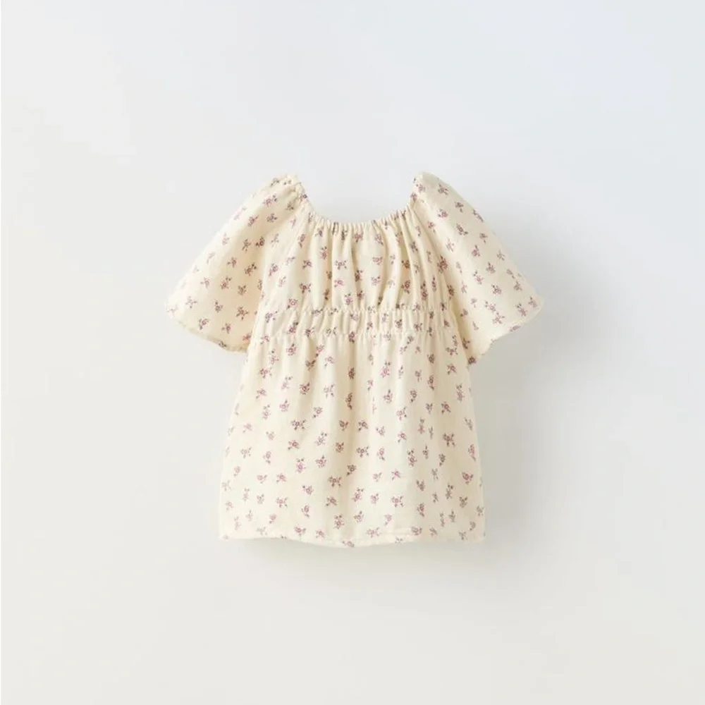 ZARA baby girl floral print crepe top and trousers set 2Y